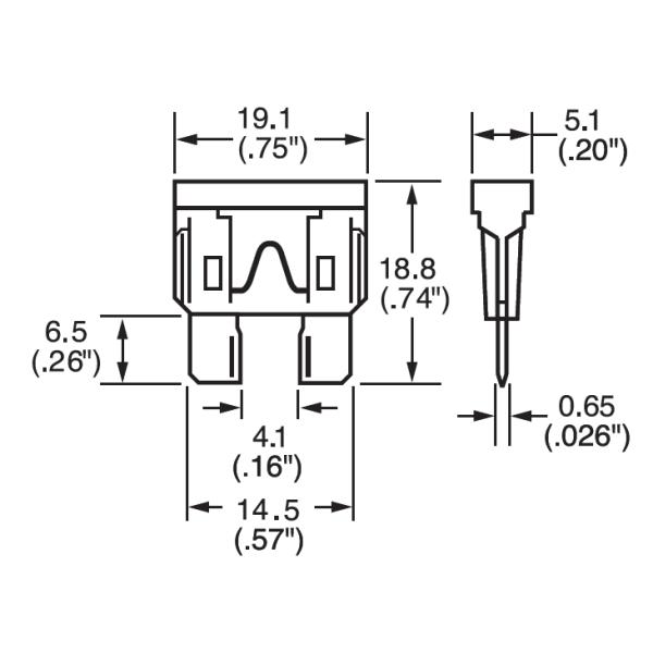 Super Mini 25 Amp Blade Fuse Terminal 32 Vdc Fuse PA66 Housing Material