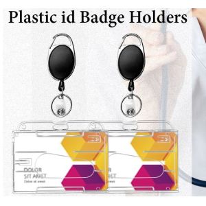 Pack Badge Holder Retractable Clip Heavy Duty Reels With Vertical Sliding ID