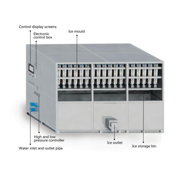 Automatic High Productivity Cube Ice Machine / Small Ice Cube Maker 4.34 Kw