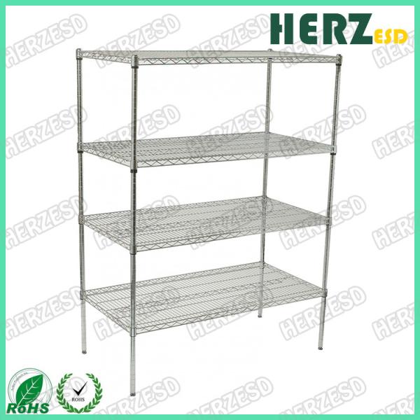 Customized ESD Storage Shelves , Industrial Wire Shelving System Resistance 10e6-10e9 Ohm