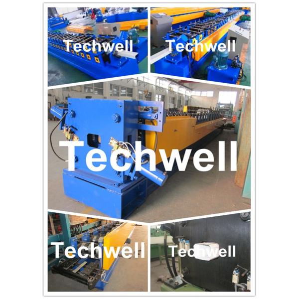 PPGI, Aluminum Round / Rectangular Downspout Roll Forming Machine With 20 Roller Stations
