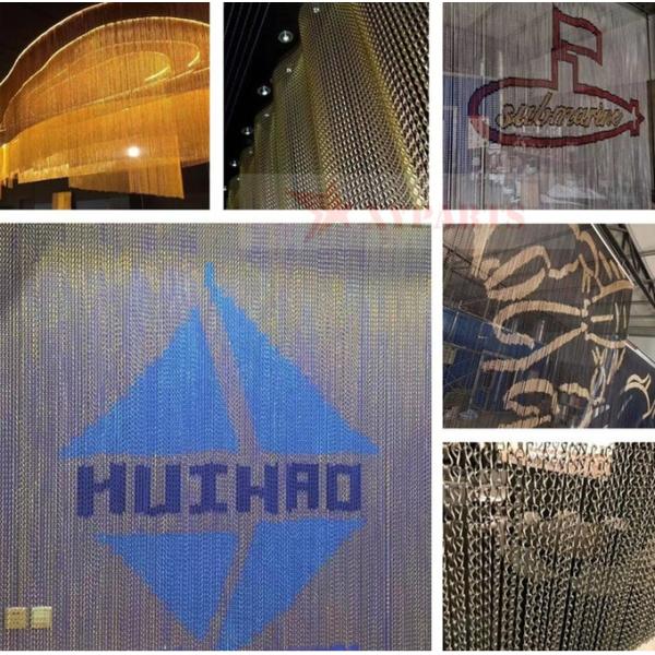 Silver Aluminum Chain Fly Curtains Mesh Screen For Interior And Outdoor Design