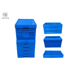 45 Liter Grated Wall Heavy Duty Collapsible Storage Crate Utility Basket Tote Bins For Packing