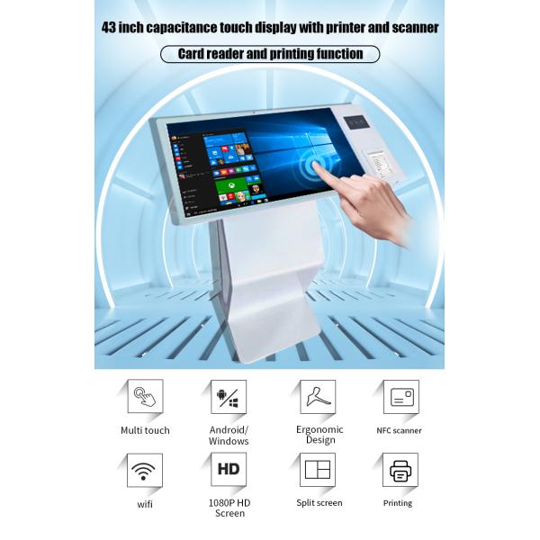 Ips Screen Interactive Touch Kiosk With Scanner Receipt Printer