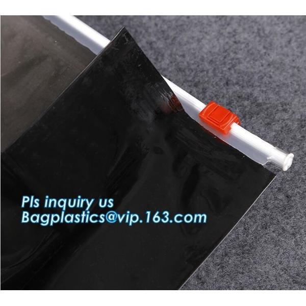 Quad Seal Bottom Load Metallized pouch Metal Slider Zipper Packaging Bag, Metal Zipper Printing PVC Slider Bags