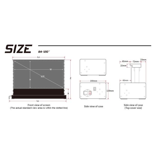 Motorized Tension Floor Rising Screen PVC UST Alr Projector Screen