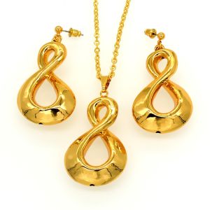 Buy cheap Vintage jewelry Pendants Necklaces Earrings Set For Women 18K Real Gold Plated from wholesalers