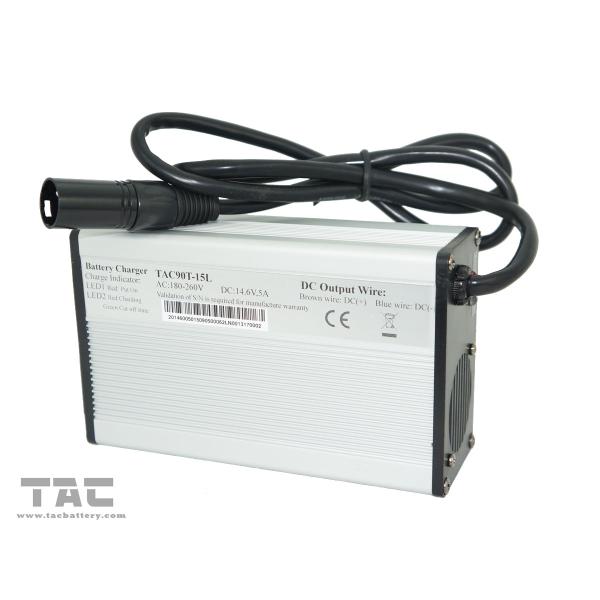 14.6V 5A Portable Battery Chargers Aluminum Shell Material For 4S LiFePO4 Battery Pack