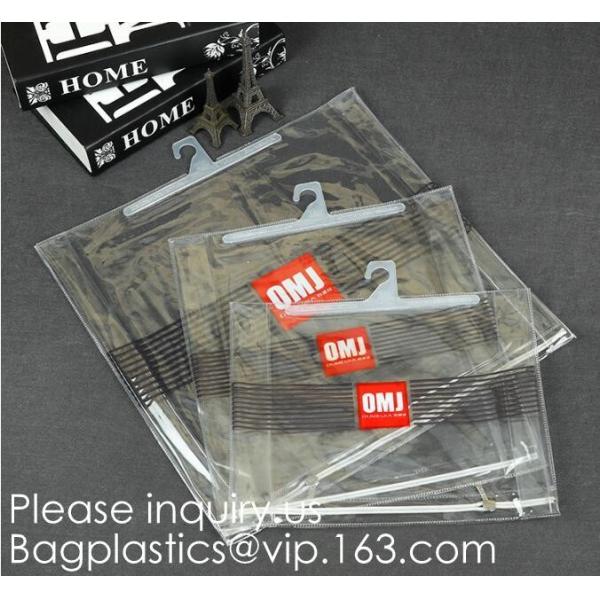 Transparent PVC hanger hook plastic bags for clothes packing,Better Protect and store CD's, books, magazines, papers and