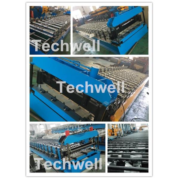PU Cold Roll Forming Equipment , Roof Panel Roll Forming Machine PLC Electrical Control