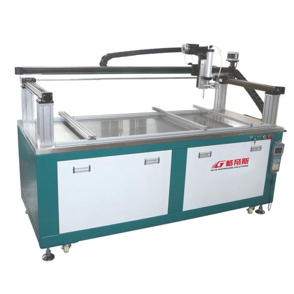 Automatic Glue Dispensing Machine with three axis programmable movement and designed fixture for accurate glue coating on work pieces