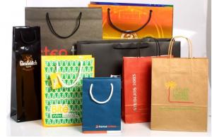 Cheap Recyclable Customized Paper Bags Full Color Printing Kraft With Handles for sale