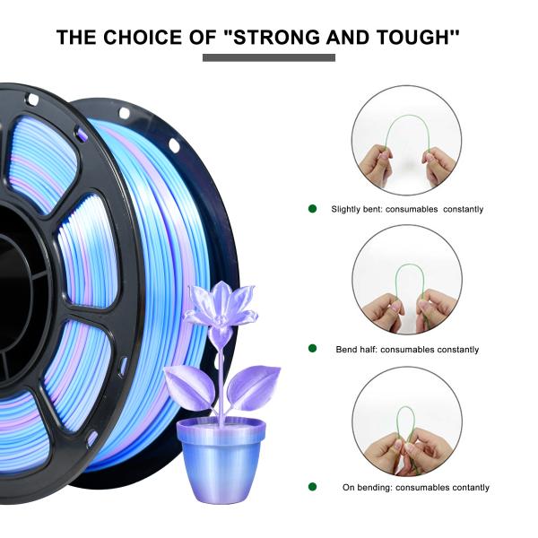 iBOSS 3D Printer Filament Silk Gradient Purple Blue 1.75mm Dimensional Accuracy +/- 0.02mm