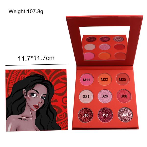 Lightweight 107.8g Multicolor Eyeshadow Palette 9 Colors High Pigment