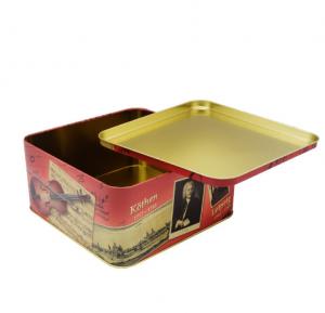 Cheap Rectangular Shape Candle Cake Cookies Tin Box Moisture Poof for sale
