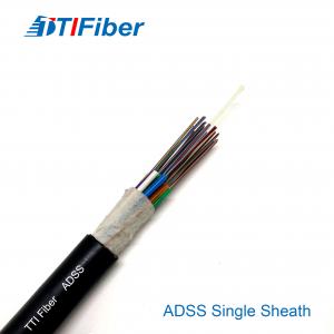 Cheap ADSS G652D Aerial 24 Core Single Sheath Fiber Optic Cable for sale