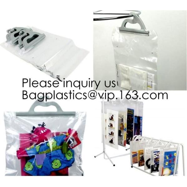 Transparent PVC hanger hook plastic bags for clothes packing,Better Protect and store CD's, books, magazines, papers and
