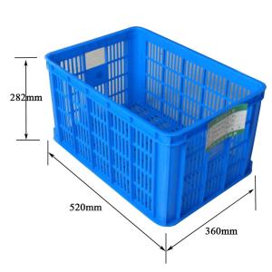 China Blue Foldable Stackable Plastic Crate Box 50KG Load Capacity on sale
