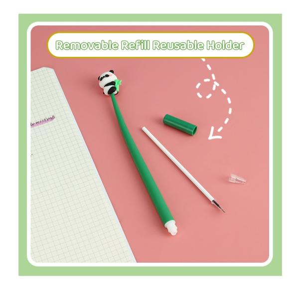 0.5mm Cute Panda Creative Gel Ink Pen Student Stationery Silicone Gel Pen
