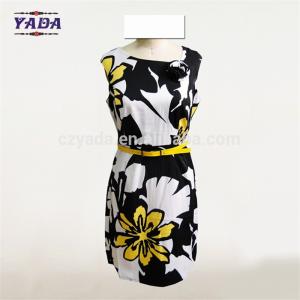Cheap Casual high quality print simple elegant ladies western sexy night dress for spring and fall for sale