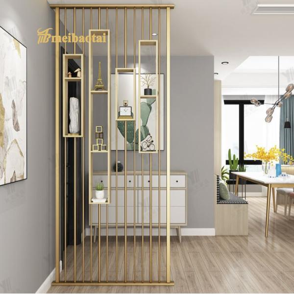 New style SS201 rose gold Hairline Stainless Steel Room Divider Decoration Living Room
