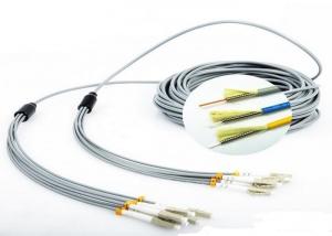 Cheap FO Sensor 6 Core Multimode Fiber Optic Cable , Gray LC - LC Fiber Optic Armored Cable for sale