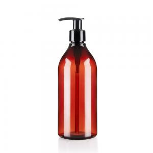 China 400ML Amber Plastic Pump Bottles For Shampoo High End Healthy Material on sale