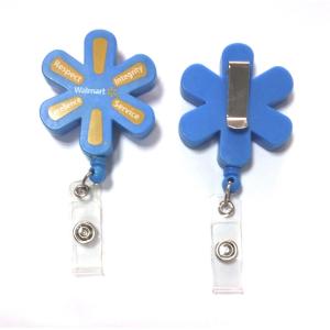 Cheap Plastic Pull Durable Retractable Key Reels Eco-Friendly Flower Shaped for sale