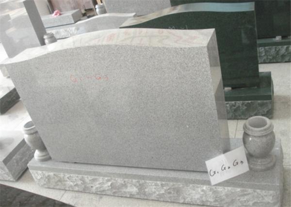 Quality Curve Funeral Monuments Granite , Upright Tombstones And Headstones With Vase wholesale