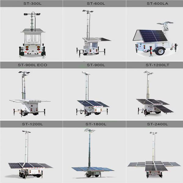 Zero Emissions Solar Light Tower Extendable Mast Generator Light Trailer Portable Industrial Light Towers