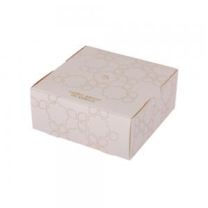 Cheap Customized Foldable Paper Cake Packaging Box With Flowers Shiny Inner Gold Card for sale