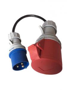 Cheap 32A 250V 5 Pin To 3 Pin Adapter IEC 60309 Plug Adapter For Red CEE To Blue CEE for sale