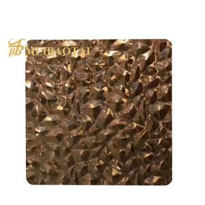 China JIS Embossed Stainless Steel Sheet Rose Gold Plating 3D Decorate SS Plate 4x8 0.65mm Thk on sale