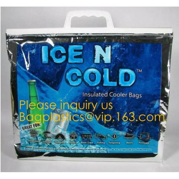 Aluminum Foil Insulated Cooler Bags Waterproof Folding Thermal Lunch Bag,Zip-Lock Grocery Handle Thermal Insulation Cool