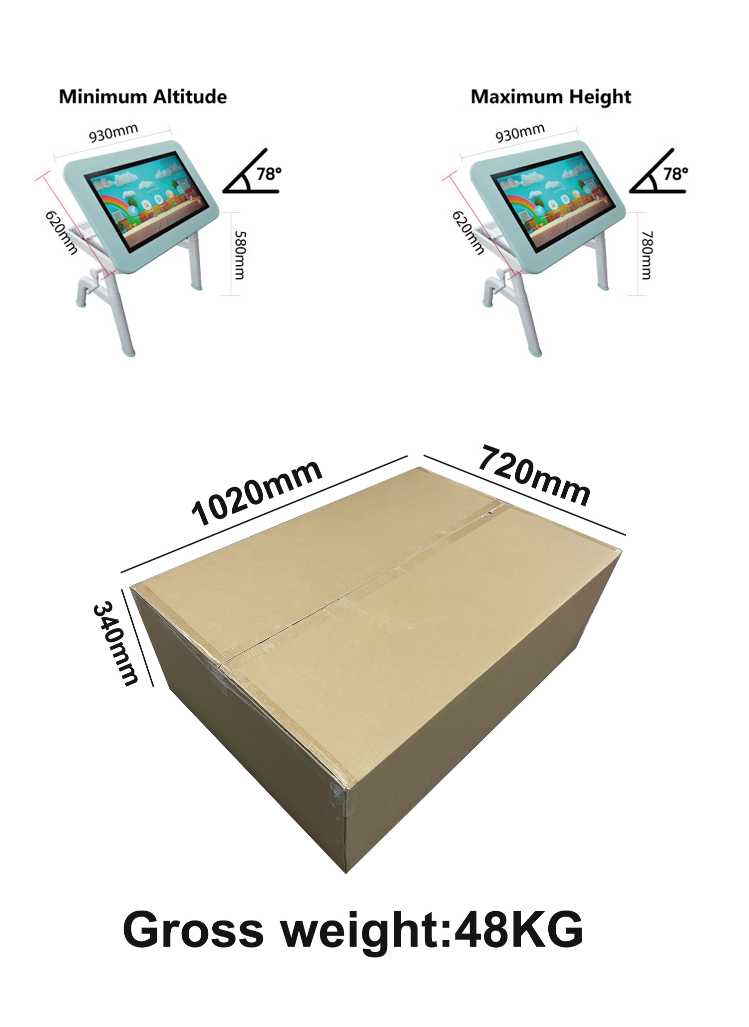 32 Inch LCD Touch Interactive Table Android 4+32GB for Kindergarten Education Equipment