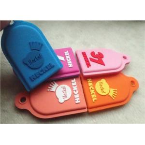 Silicone Dog Tag Keychain Personalized Promotional Gifts Debossed Logo Non - Toxic