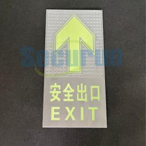 Cheap Rectangular Brushed Aluminum Exit Sign Glow In The Dark Building Evacuation Signage for sale
