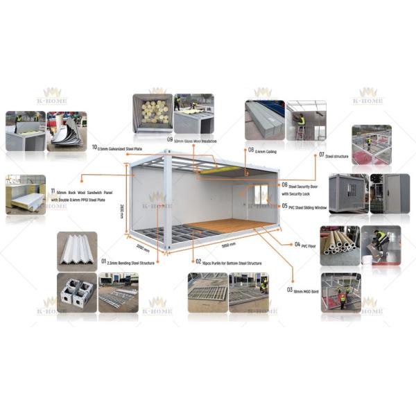 20Ft Temporary Construction Site Worker Accommodation