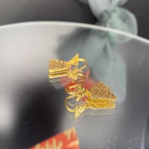 Buy cheap Fashionable Small Gold Plumeria Earrings from wholesalers