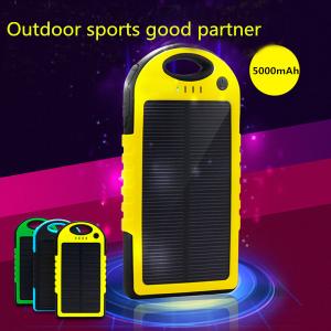 Cheap Travel Camping double usb solar mobile phone battery charger 5000mAh for sale