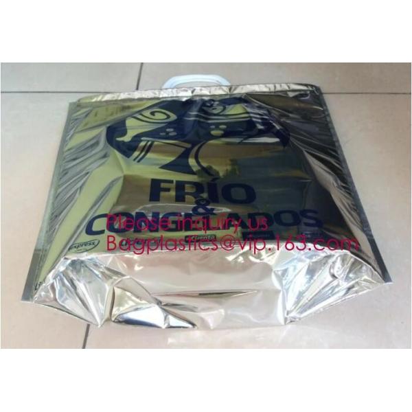 Aluminum Foil Insulated Cooler Bags Waterproof Folding Thermal Lunch Bag,Zip-Lock Grocery Handle Thermal Insulation Cool
