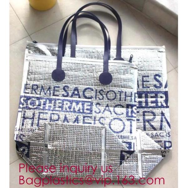 thermal large ice cooler bag/insulated aluminium foil 600D polyester lunch picnic cooler bags,picnic lunch aluminum insu