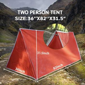 Cheap Emergency Tent, 2 Person Tube Tent Survival Shelter Paracord, Stakes, Whistle Ultralight Survival Tent Emergency for sale