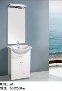 China 15 mm door thicknes Waterproof MDF board white single sink vanity ISO2000 standard on sale