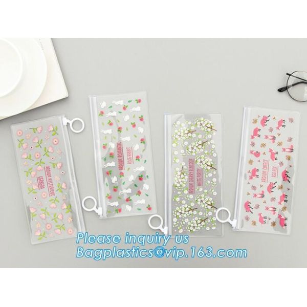 Biodegradable Customised printing Clear PVC Cosmetic Standup k Pouch,Toiletries Cosmetic Pvc Pouch With Marble Dig