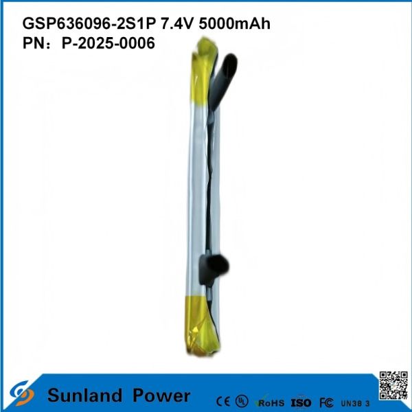 Rechargeable Lithium-Ion Battery Pack GSP636096-2S1P 7.4V And 5000mAh For Power Banks Outdoor Electronic Devices Flashlight Lighting Small Electronic