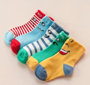 Cheap Size Customized Kids Colorful Socks / Fancy Kids Socks Anti Foul Disposable for sale