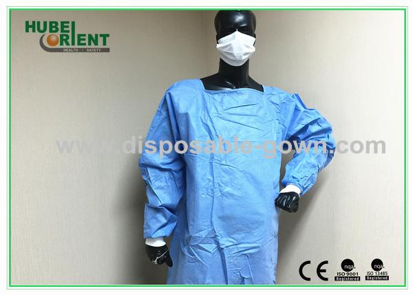 Quality Waterproof Unisex Safety Disposable Surgical Gowns Blue Color anti-bacterial wholesale