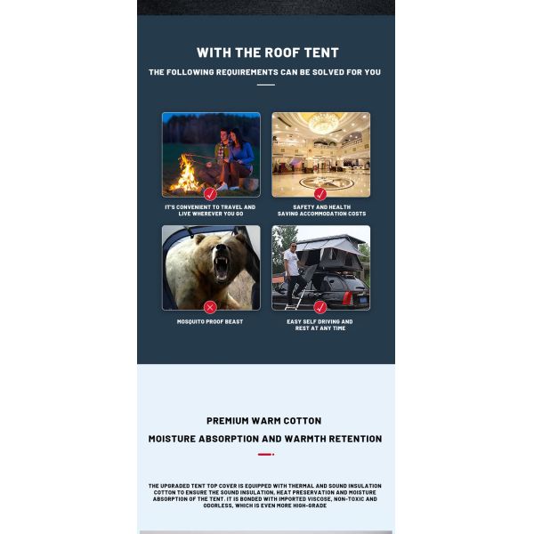 130x205x150cm Aluminum Alloy Four-Season Waterproof Camping Tent Hard Shell Roof