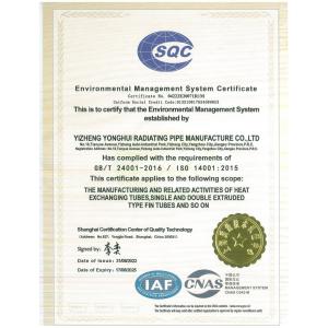 Dellok Yonghui Radiating Pipe Manufacturing Co.,Ltd. Certifications
